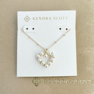 Kendra Scott Gold and White Heart Necklace